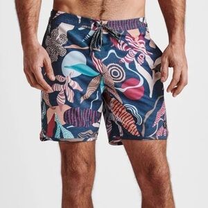 Roark Chiller Magic Bay 17” Boardshorts Navy Blue Mens Size 30 RB353